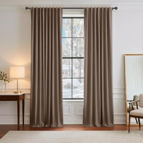 Blackout Curtains 96 inch Length 2 Panels Set (Mocha / 52"W x 96"L (Pack of 2))