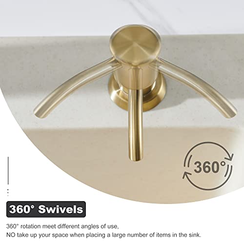 Dish Soap Dispenser for Kitchen Sink (Gold Brushed)