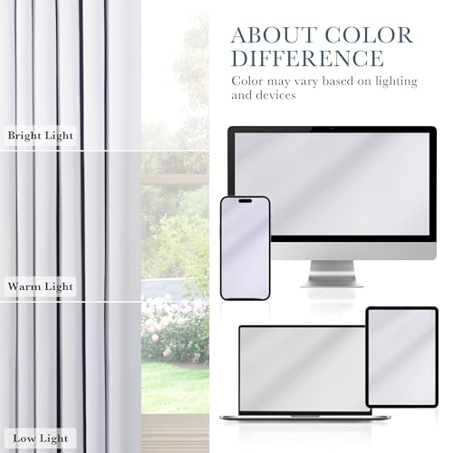 Rod Pocket and Back Tab Blackout Curtains for Bedroom (Pure White / 70"W x 84"L (Pack of 2))
