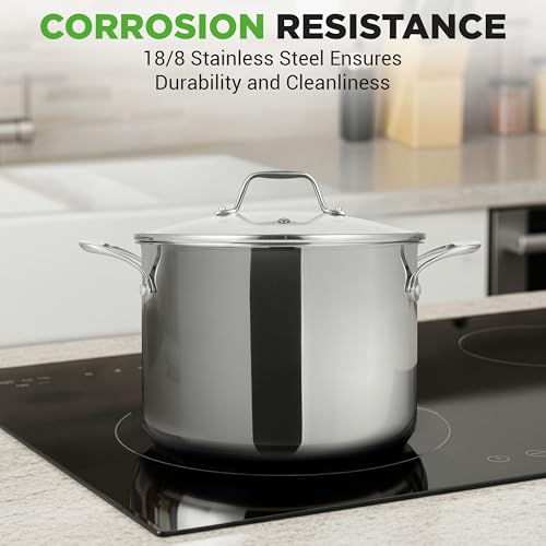 8 Quart Stainless Steel Stock Pot (8 Quarts)