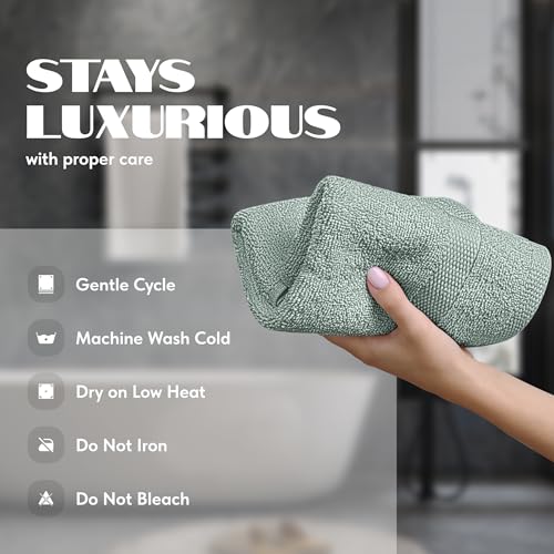 Wealuxe Mint Green Hand Towels 16x27 (Mint Green / Hand Towels 6-Pack)