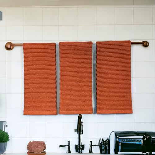 Burnt Orange Rust Kitchen Hand Dish Towels (Burnt Orange)