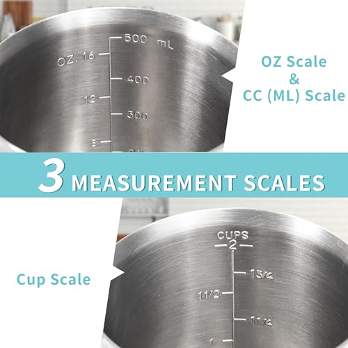 Newness 2 Pack Stainless Steel Measuring Cups Set
