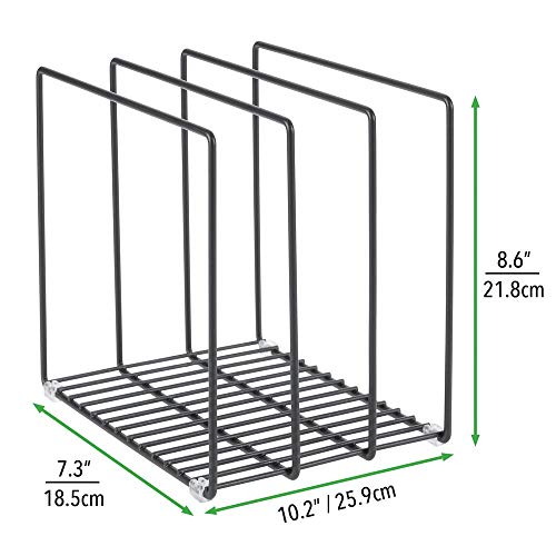Steel Storage Tray Organizer Rack for Kitchen Cabinet (Black / 10.2 x 7.3 x 8.6)
