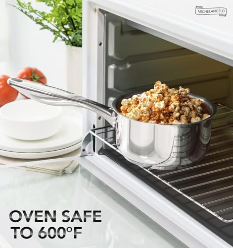 Triply Stainless Steel Saucepan Set with Lids 6pcs (1QT+2QT+3QT)