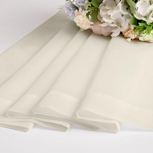 Cream Sheer Curtains 54 Inch Long 2 Panels (Cream / 59"W x 54"L (Pack of 2))