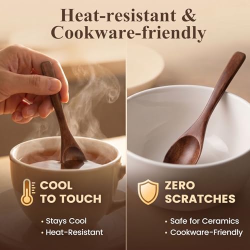 Wooden Spoons for Eating (6 inch Spoons)