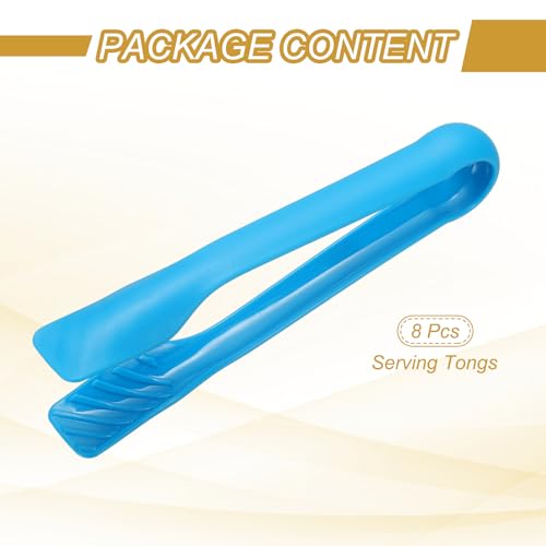 8 Pcs Toaster Tongs (8 Inch / Blue)