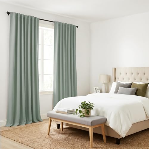 102 inch Long Curtains 2 Panels Set for Living Room Bedroom (Sage Green / 52"W x 102"L (Pack of 2))