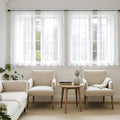 White Short Sheer Curtains 45 Inches Long 4 Panels 42 x 45 Inches (42"W x 45"L (Pack of 4) / White)