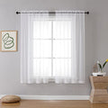 Ivory Sheer Curtains 63 Inches Long for Bedroom (Ivory / 42"W x 63"L (Pack of 2))