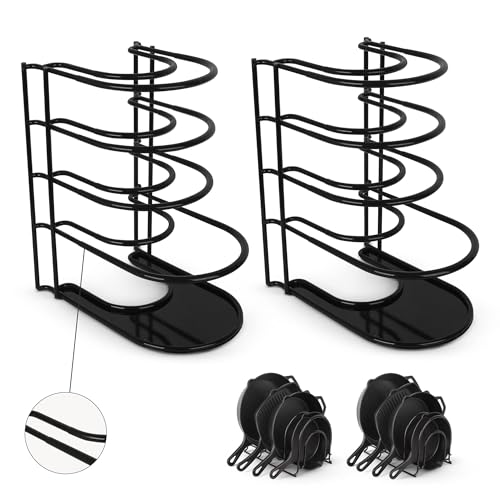 Silicone Coated Pan Organizer (Silicone Coated / 12.2" 2-Pack / Black)