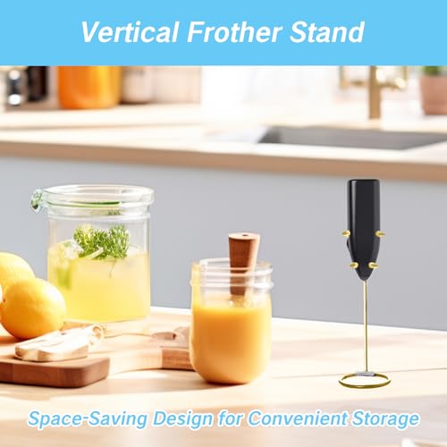 Frother Stand Kitchen Milk For Coffee Stainless Steel Stand Fits for Multiple Types of Coffee Frothers (Gold)