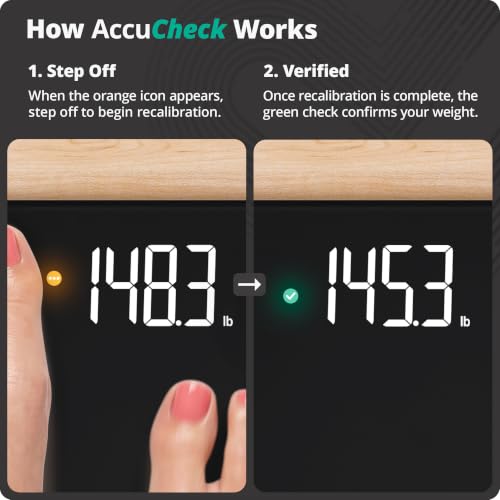 AccuCheck Digital Bathroom Scale for Body Weight (Onyx Black)