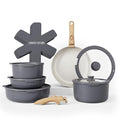 Cookware Set with Removable Handle (Grey/Ivory Wood Handle / Original)