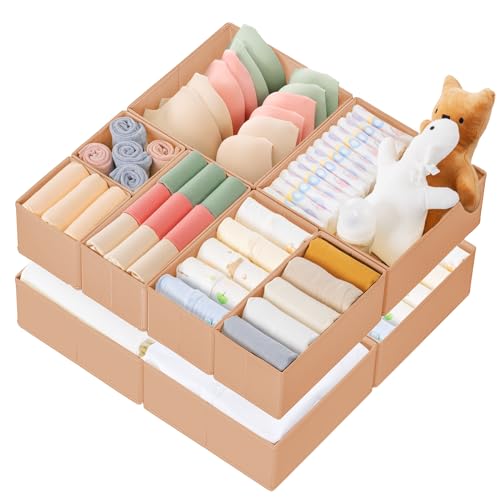 Drawer Organizer Clothes (Brown / 10PACK)