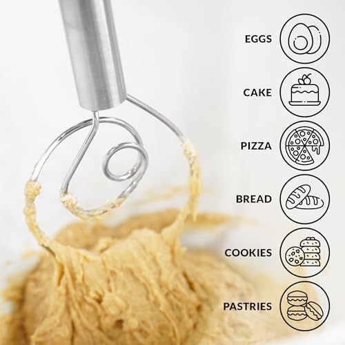 13 Inch Danish Dough Whisk (Stainless Steel | 2 Pack)