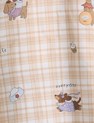 Cozy Adjustable Cross Back Aprons for Women with Pockets Cotton Linen Cooking Kitchen Baking Puppy Latte (Puppy Latte)