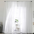 Extra Long White Sheer Curtains 144 Inches 2 Panels for Living Room (White / 59"W x 144"L (Pack of 2))