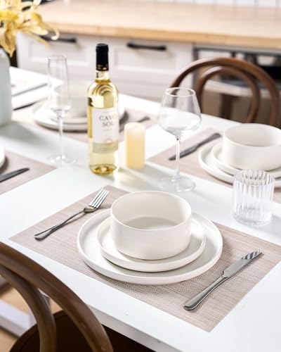 Porcelain 24 Piece Dinnerware Set (Pure White / Service for 8 (Standard Dinner Set))