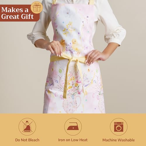 Aprons for women with Pocket 100% Cotton Pack of 1 (104 - Easter Zest)