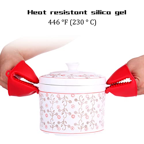 4 Pairs Silicone Cooking Pinch Grips Oven Mitts Potholder for Kitchen Cooking & Baking (4 Pairs)