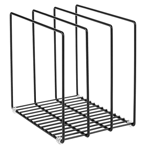 Steel Storage Tray Organizer Rack for Kitchen Cabinet (Black / 10.2 x 7.3 x 8.6)