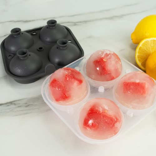 Large Silicone Premium Ice Trays (Gray / 4 Sphere/6 Cube)