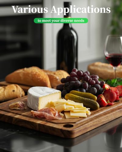 Acacia Wood Cutting Board for Kitchen (Acacia / 15"L x 10"W)