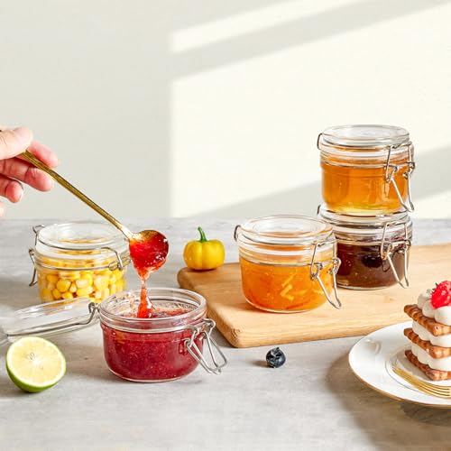Small Glass Spice Jars with Airtight Lids 4 oz 12 Pack Mason Pantry (4 fl oz x 12)
