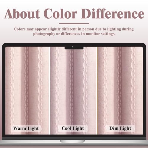 Pink 100% Boho Blackout Curtains 2 Panels with Tassels 52W X 82L (Pink / 52"W x 82"L (Pack of 2))