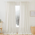 Extra Long Linen Curtains for Dining Room 120 inches Long (Linen / 52"W x 120"L (Pack of 2))