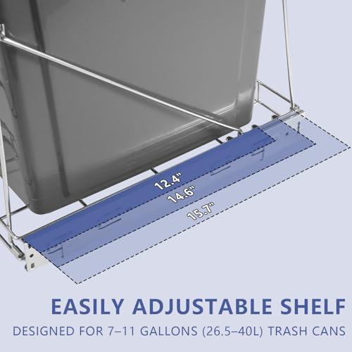 Pull Out Trash Can Under Cabinet for 7 (Silver01)