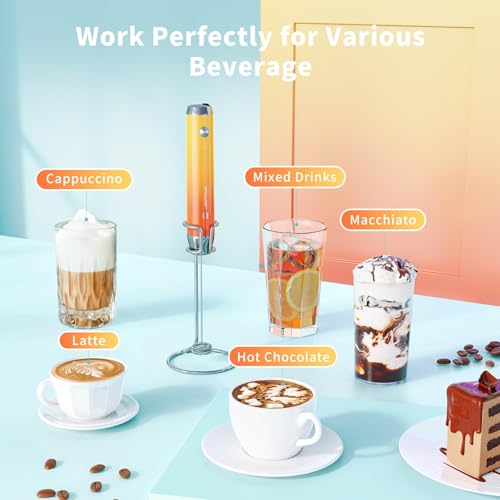 LunaFro Rechargeable Milk Frother (Gradient Orange)