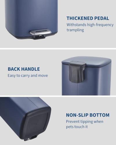 8 Gal Kitchen Trash Can (Navy Blue)