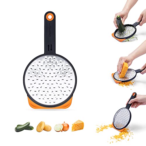 Ograte Double Sided Cheese Grater (Orange / Blade: 6mm | Length: 25.0cm)