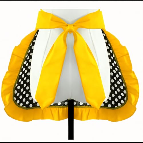 Womens Kitchen Baking Waist Pocket Half Bistro Kitchen Cooking Apron (Yellow)
