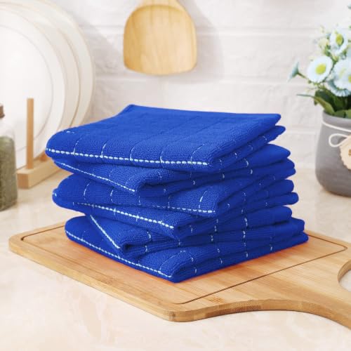 100% Cotton Terry Kitchen Dish Cloths (Blueberry / 12 X 12 - 6 Pack)