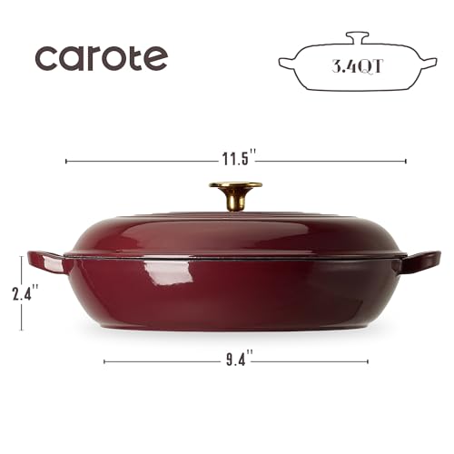 3.4QT Enameled Cast Iron Braiser Pan (Fig)