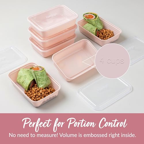 Prep Meal Prep Containers with Lids (Blush Pink)