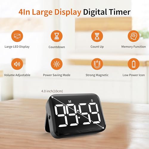 Digital Kitchen Timer (Dark Black)