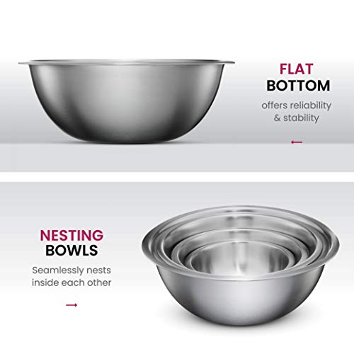 Stainless Steel Mixing Bowls Set (6 Pack / Stainless Steel)