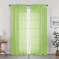 Lime Sheer Curtains for Bedroom Living Room 72 Inches Long 2 Panels Set (Lime Green / 42"W x 72"L (Pack of 2))