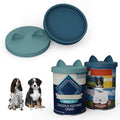 Silicone Pet Food Can Lids (2.9in/75mm(12.5-14oz) / Dark Blue+Light Blue)