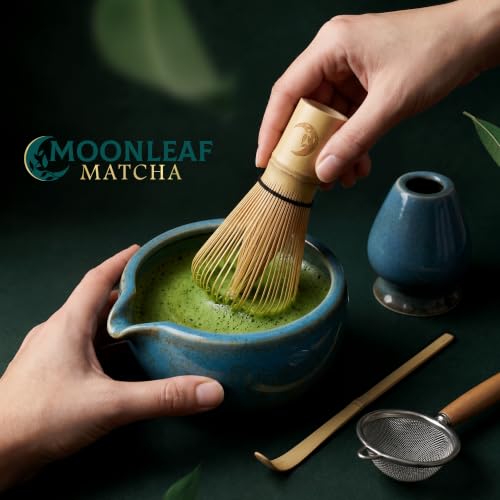 Set | 5-Piece Japanese Matcha Whisk Kit with Ceremonial Ceramic Bowl, Bamboo Whisk, Stainless Sifter, Bamboo Scoop & Holder | Premium Matcha Tea Set Gift for Beginners & Enthusiasts