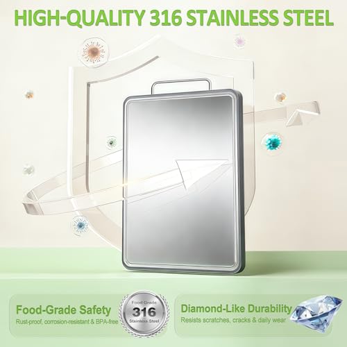 Stainless Steel Cutting Board for Kitchen (Double Sided Stainless Steel)