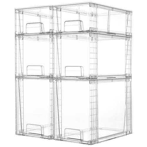 Clear Stackable Storage Drawers (2 Large+2 Medium+2 Small)