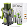 Cheese Grater Hand Crank Rotary Vegetables Shredder with Handle (Green)