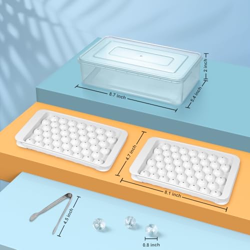 Ice Cube Tray with Lid and Bin (0.8"-2 pack / White)