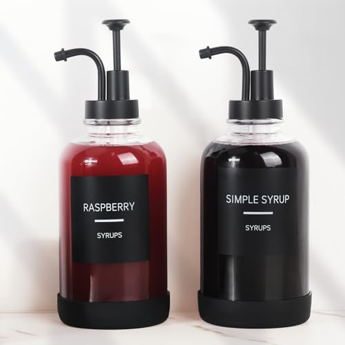 Coffee Syrup Dispenser for Coffee Bar (4pcs W.silicone Tray)